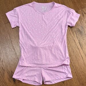Girls Pink Star Pajama Set